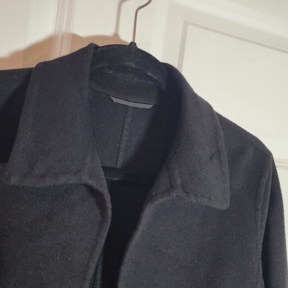 Luciano Barbera 100% Cashmere Italy Black Open Front Jacket Pockets - Picture 2 of 7